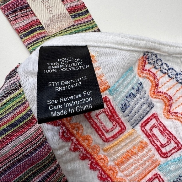 Altar'd States Hippy Bohemian Coastal Beachy Colorful Embroidered Halter, Sz. S - Picture 9 of 10